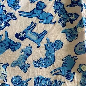 Lilly pulitzer dog pink and blue pajama top size xs